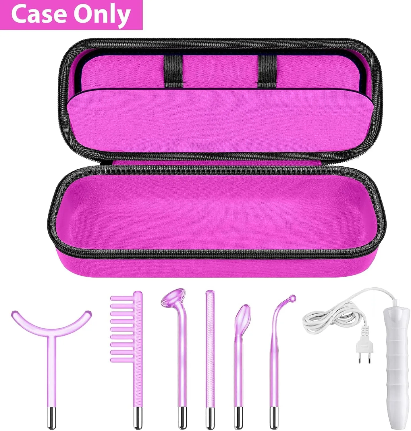 Case Compatible with Houzzi/for NuDerma/for Signstek/for APREUTY/for FAZJEUNE/for NewWay Professional Clinical Portable Handheld High Frequency Skin Wand Machine, 6 Neon & Argon Wands (Box Only)-Red
