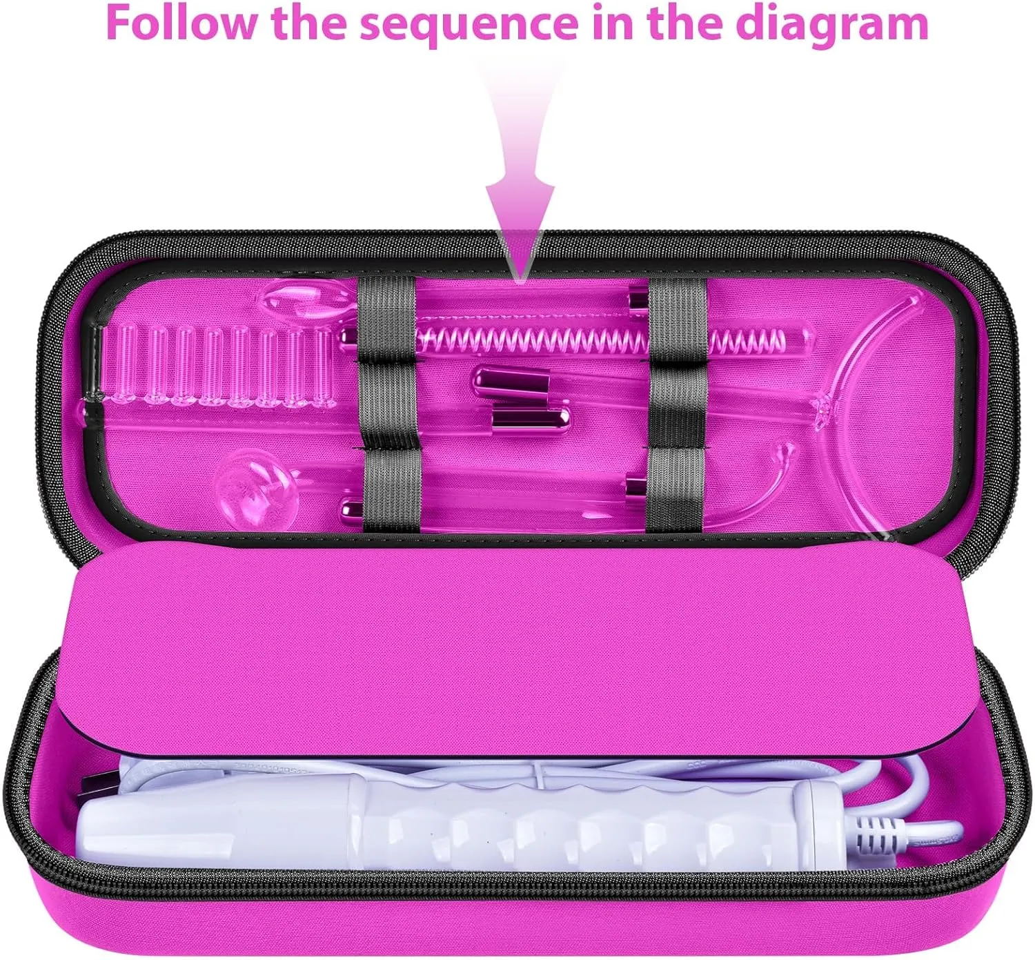 Case Compatible with Houzzi/for NuDerma/for Signstek/for APREUTY/for FAZJEUNE/for NewWay Professional Clinical Portable Handheld High Frequency Skin Wand Machine, 6 Neon & Argon Wands (Box Only)-Red