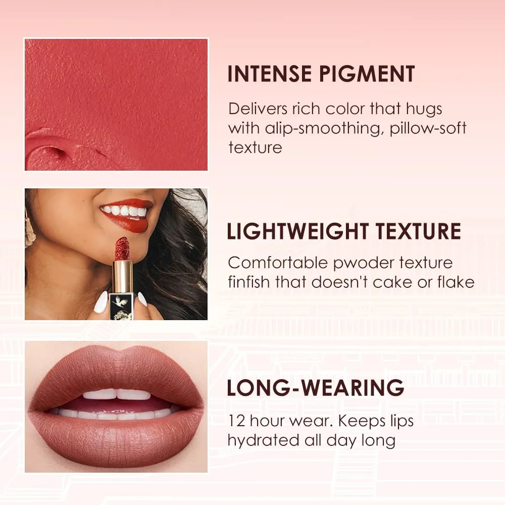 Catkin Semi-Matte Lipstick Hydrating High Impact Color Infused with Vitamin E and Avocado Oil Smooth Soft Texture Long Lasting Matte Finish 176