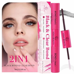 CCODDY 2 In1 Lash Glue Black & Clear - Eyelash Glue for Natural Eyelash Clusters - Waterproof - Strong Hold & Easy Removal - Sensitive Eyes Safe - Cruelty Free