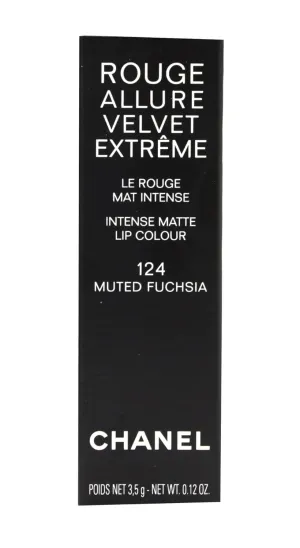 CHANEL Rouge Allure Velvet Extreme Matte Lip Colour 124 Muted Fuchsia 0.12 Ounce