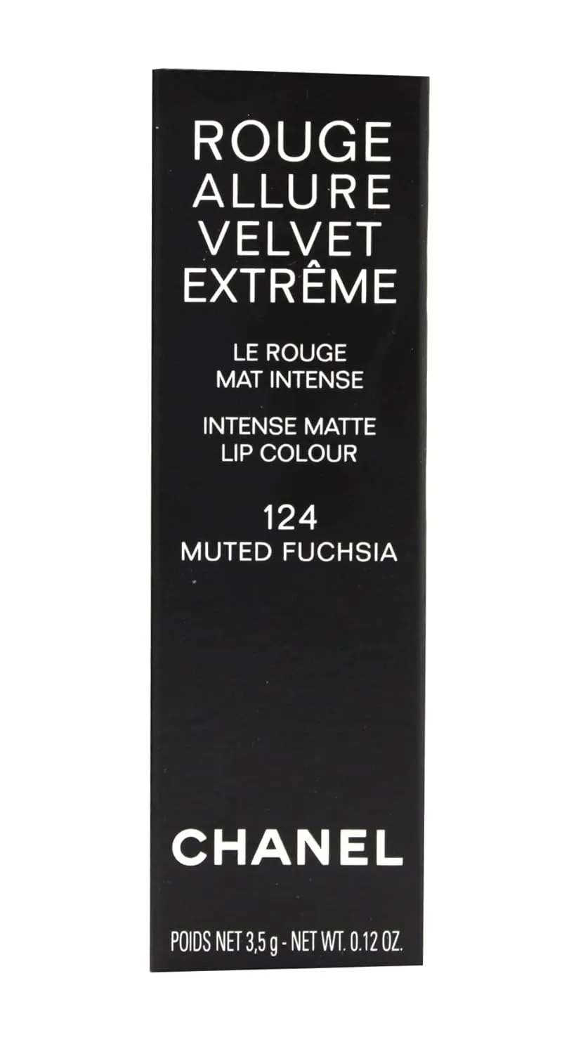 CHANEL Rouge Allure Velvet Extreme Matte Lip Colour 124 Muted Fuchsia 0.12 Ounce