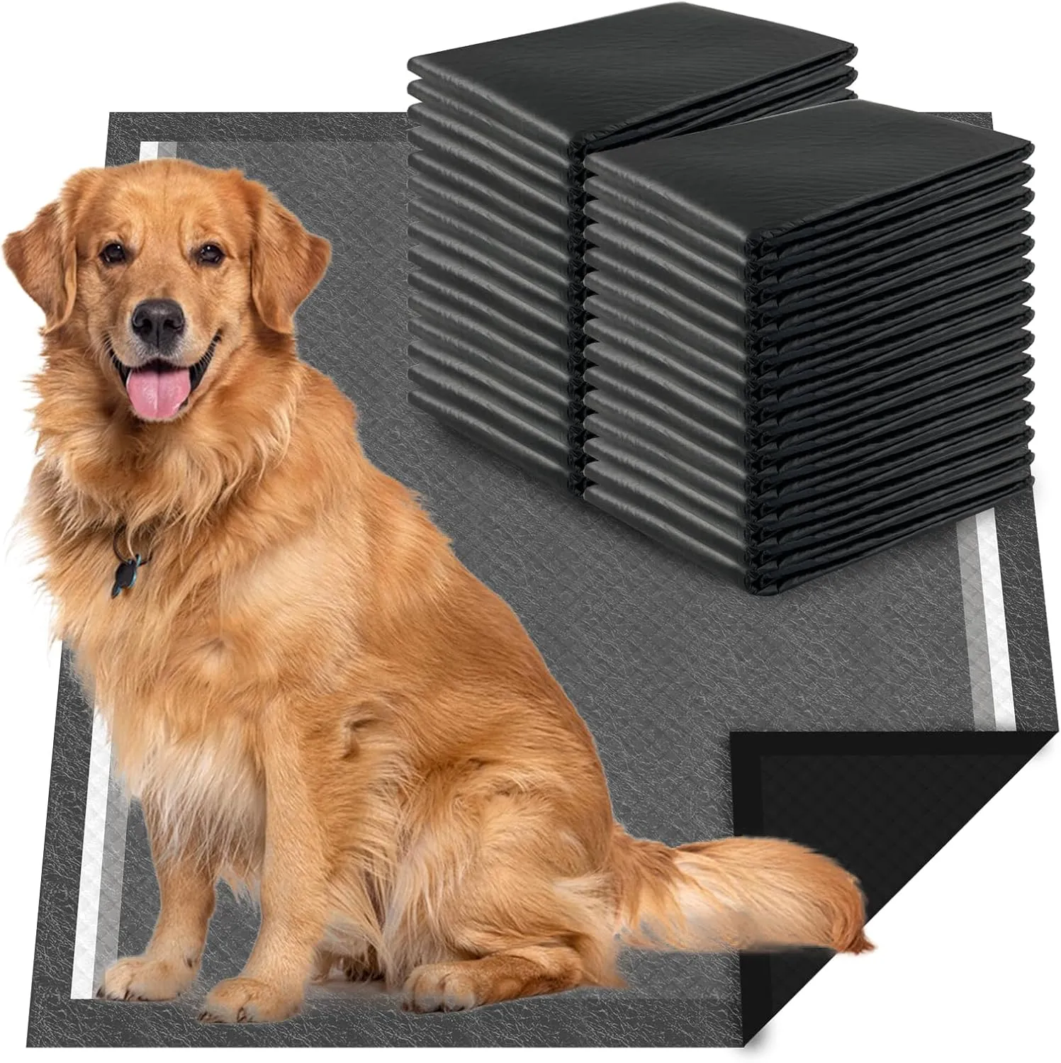Charcoal Dog Pee Pads Extra Large 28“x34”, Puppy Pads XL 30 Count, Disposable Urine Bed Sheets for Doggy, X-Large Potty Piddle Underpads, Training Liners for Housebreaking