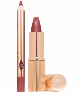 Charlotte Tilbury Mini Pillow Talk Medium Lipstick & Liner Set Travel Size