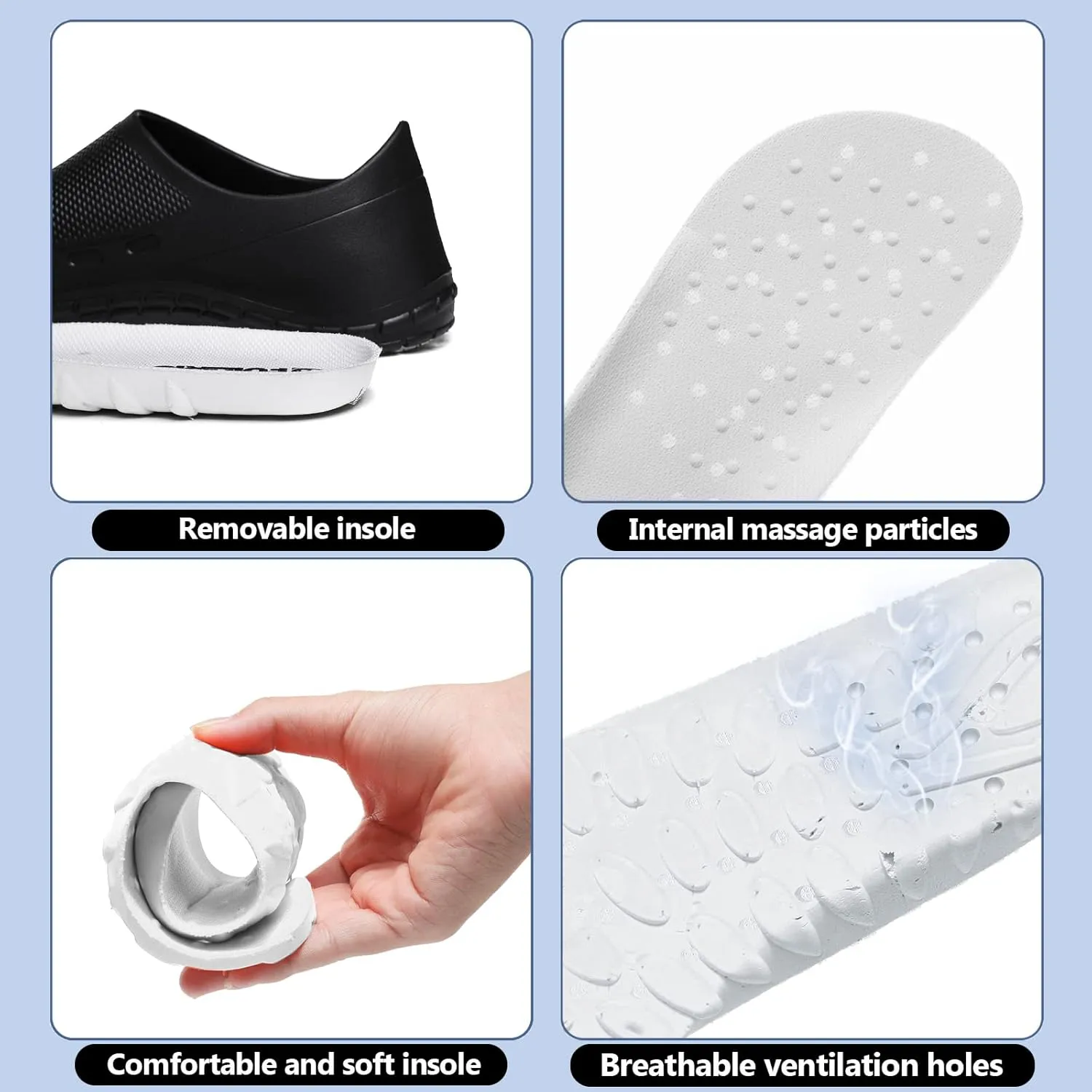 Chef Shoes for Men Zapatos para Cocina Hombres Non Slip Work Shoes Women Clogs Comfortable Nursing Nurse Croc Shoes for Food Service Unisex Indoor and Outdoor for Kitchen Office Seaside Black
