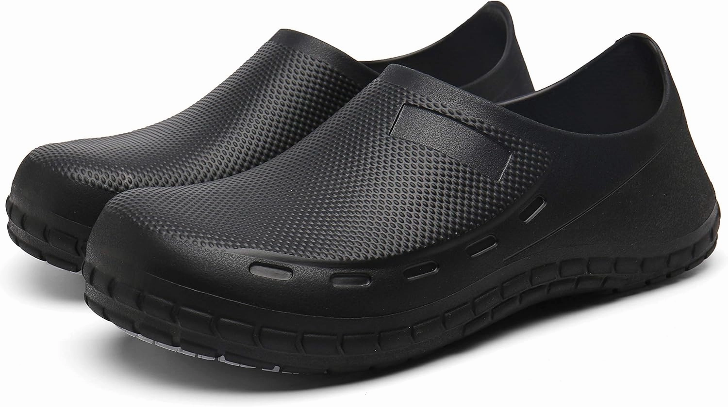 Chef Shoes for Men Zapatos para Cocina Hombres Non Slip Work Shoes Women Clogs Comfortable Nursing Nurse Croc Shoes for Food Service Unisex Indoor and Outdoor for Kitchen Office Seaside Black
