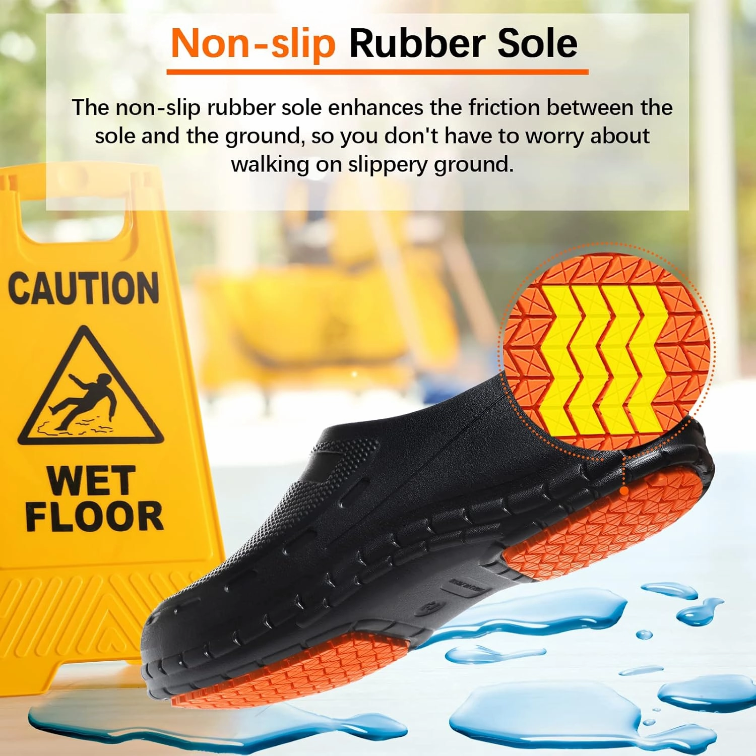 Chef Shoes for Men Zapatos para Cocina Hombres Non Slip Work Shoes Women Clogs Comfortable Nursing Nurse Croc Shoes for Food Service Unisex Indoor and Outdoor for Kitchen Office Seaside Black