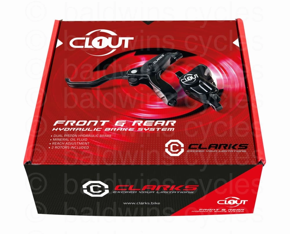 Clarks Clout 1 Hydraulic Front & Rear Disc Brake in Black 160mm