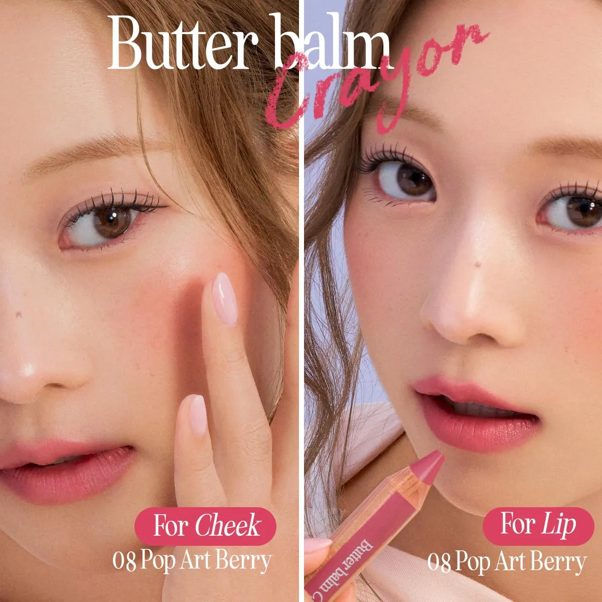 CLIO Butter Balm Crayon (002 PICNIC CORAL, One Size), 2-in-1 Lip and Cheek Tint, Buildable Lightweight Cream Blush, Crayon Lipstick Makeup