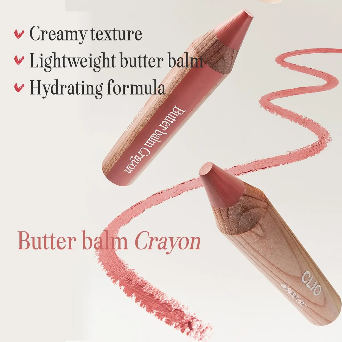 CLIO Butter Balm Crayon, 2-in-1 Lip and Cheek Tint, Buildable Lightweight Cream Blush, Crayon Lipstick Makeup (008 POP-ART BERRY, One Size)