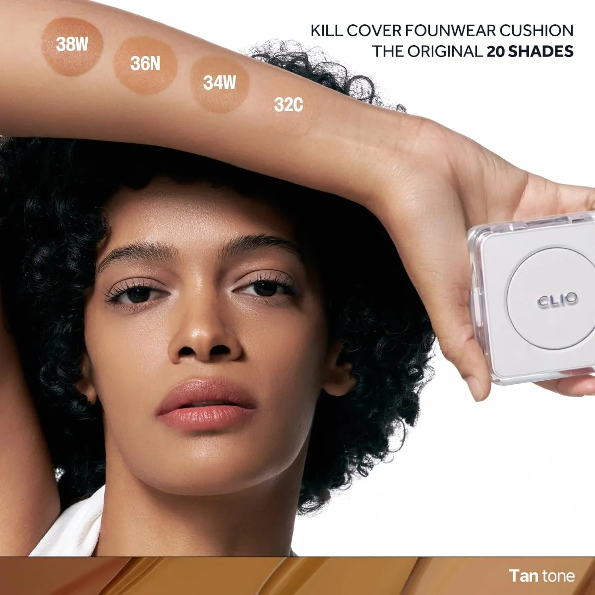 CLIO Kill Cover Founwear Cushion The Original – Korean Makeup, Full High Coverage, Airy Satin Finish, Skin Fit, 32C MAPLE