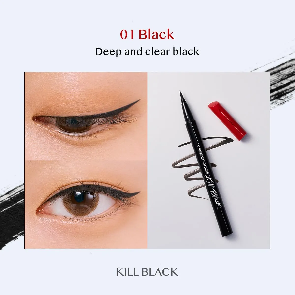 CLIO Waterproof Pen Liquid Eye Liner, Precision Tip, Long Lasting, Smudge-Resistant, High-Intensity Color (001 BLACK (NEW))