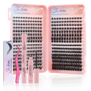 Cluster Eyelash Extension Kit, Extra Large Capacity Set, DIY Individual Lash Extension at Home…