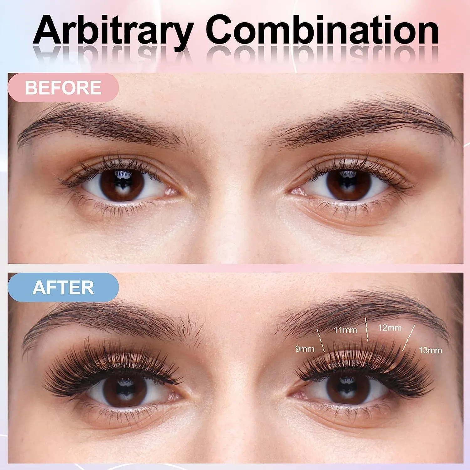 Cluster Eyelash Extension Kit, Extra Large Capacity Set, DIY Individual Lash Extension at Home…