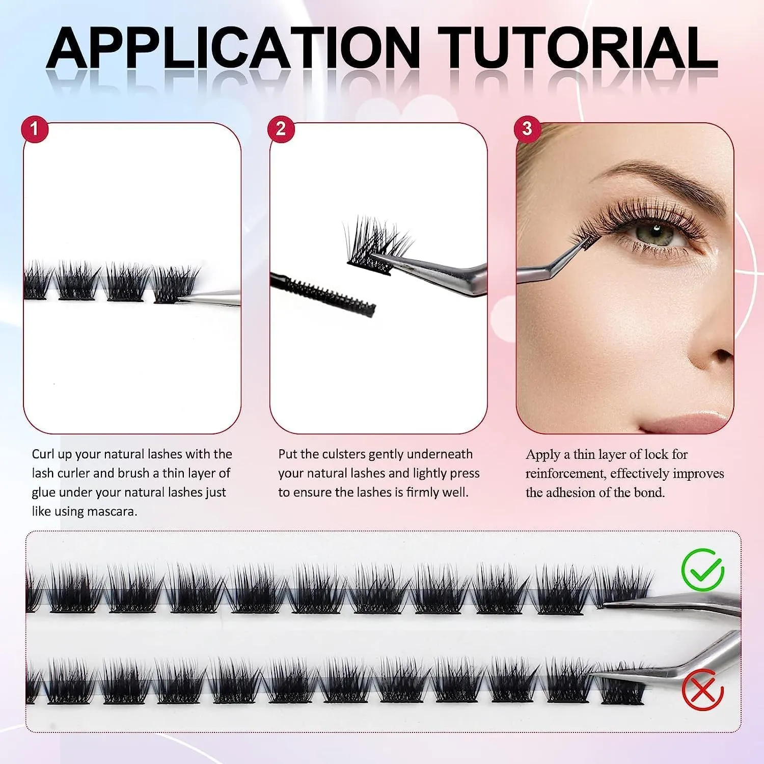 Cluster Eyelash Extension Kit, Extra Large Capacity Set, DIY Individual Lash Extension at Home…
