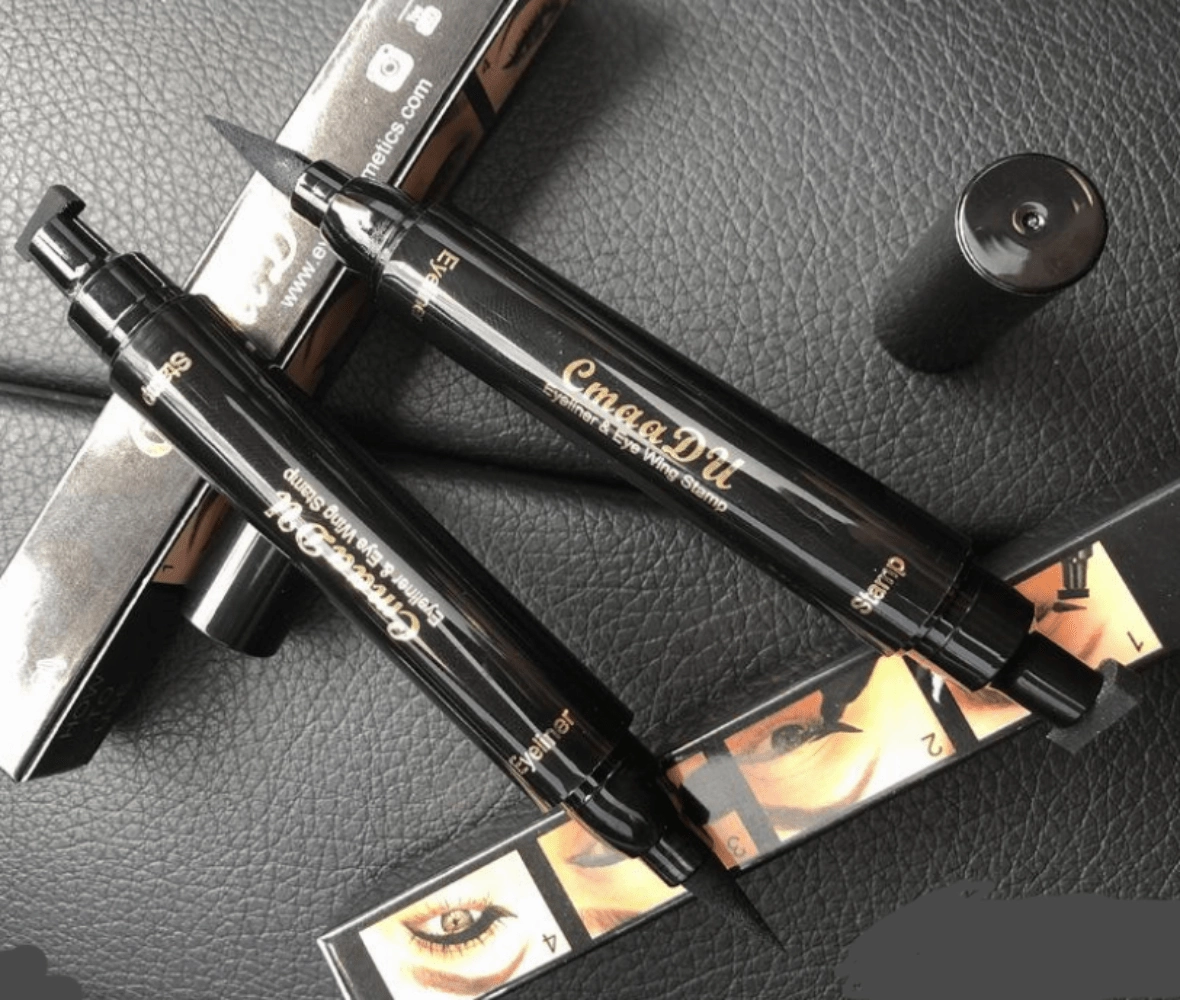 CmaaDu Liquid Eyeliner Black with Double-Headed Stamps