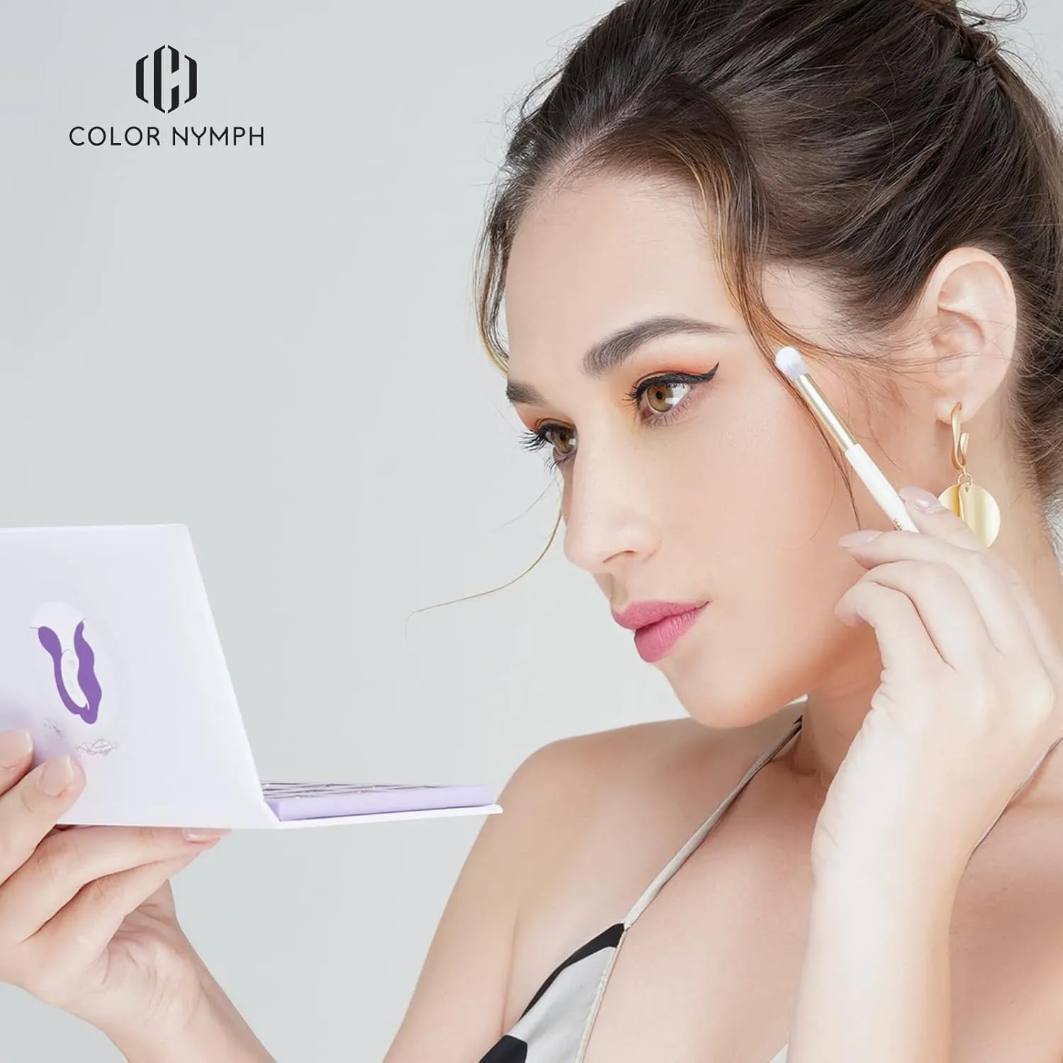 Color Nymph Beginner Makeup Set for Teens, Full Kit with Exquisite Purple Box, Non-Toxic, Includes Eyeshadow Palettes, Mascara, Lipstick, Makeup Set Brushes