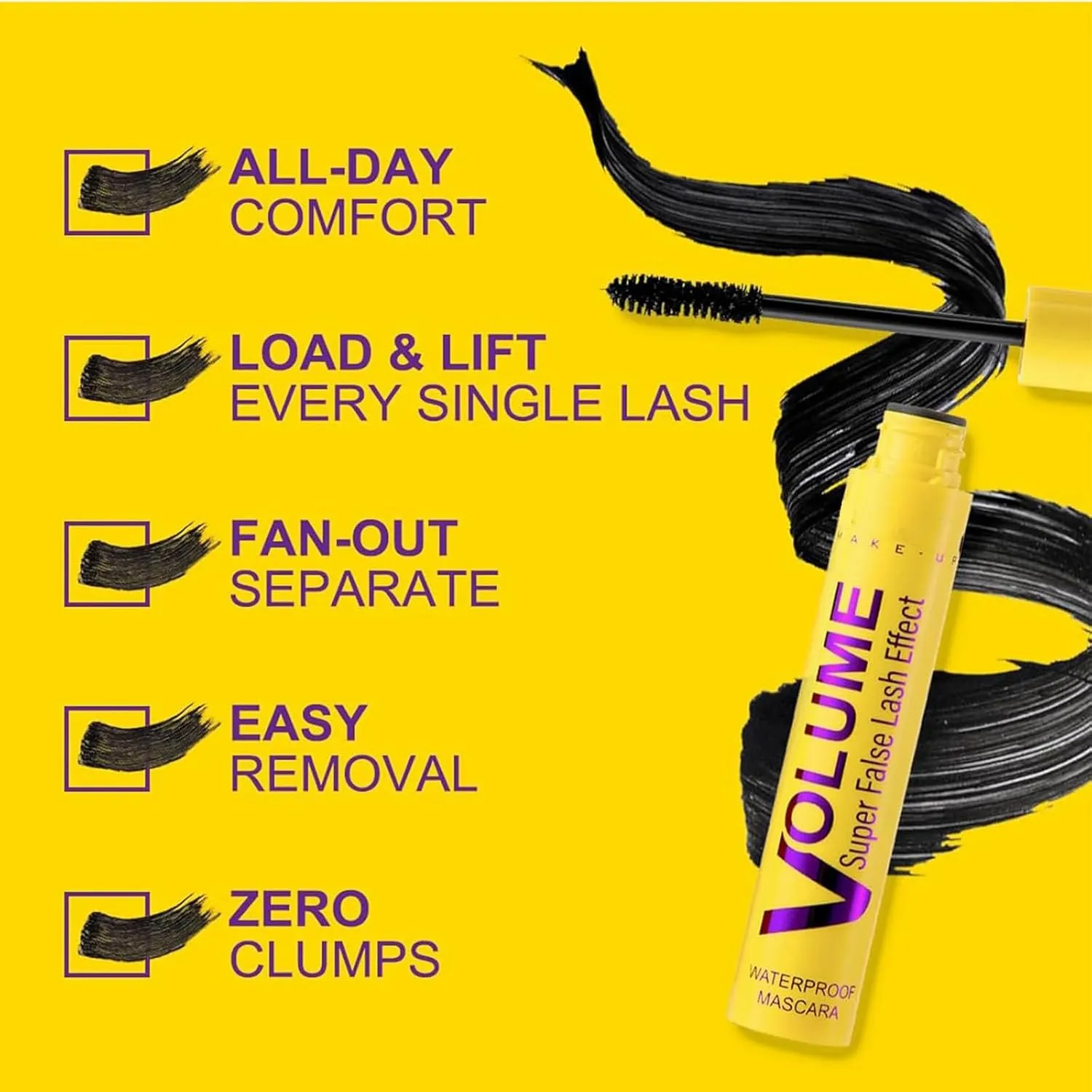 Colossal Bubble Mascara - Waterproof Smudge-Proof Long-Lasting Mascara Clump-Proof Enhances the Natural Look, Volume and Length Formula for Bold can be Layered to Boost Curl (2)