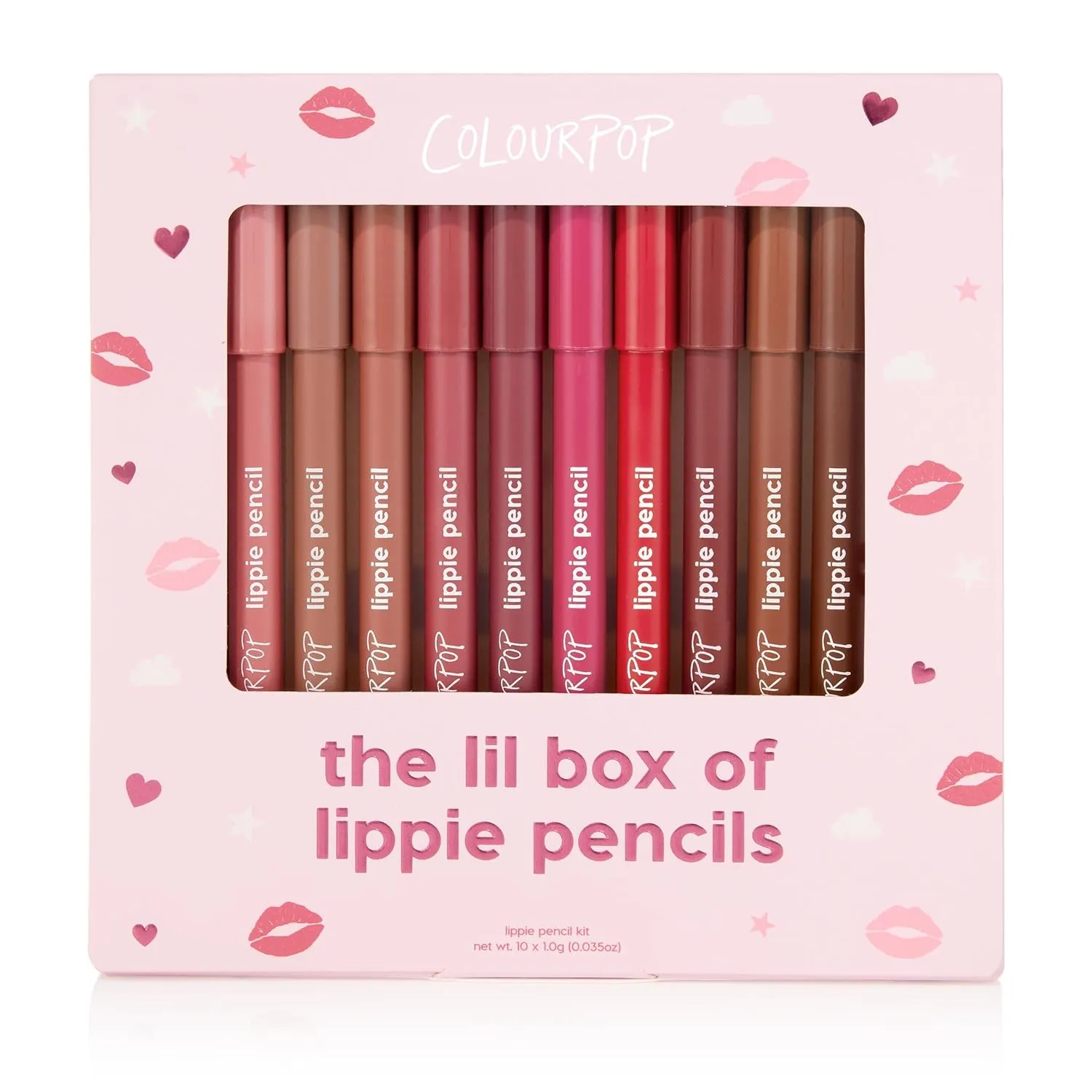ColourPop Lil Box of Lippie Pencils Makeup Kit - 10-Piece Vegan Lip Liner Set with Creamy, Long-Wearing Formula - Includes New Shades to Deliver Bold, High-Impact Color (3.05 oz)