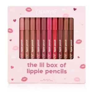 ColourPop Lil Box of Lippie Pencils Makeup Kit - 10-Piece Vegan Lip Liner Set with Creamy, Long-Wearing Formula - Includes New Shades to Deliver Bold, High-Impact Color (3.05 oz)