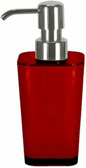 Contemporary Colorful - Liquid Soap & Lotion Dispenser - 10oz - Acrylic Break Resistant Countertop Bath Accessory - Red