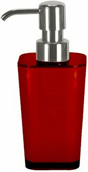 Contemporary Colorful - Liquid Soap & Lotion Dispenser - 10oz - Acrylic Break Resistant Countertop Bath Accessory - Red