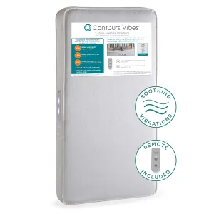 Contours Vibes Soothing Vibrations Breathable 2 Stage Waterproof Baby Crib Mattress plus Toddler Bed Fit, Vibrating Soother, GREENGUARD Gold Certified, Safety & Quality Tested, Made in USA, 52"X28"