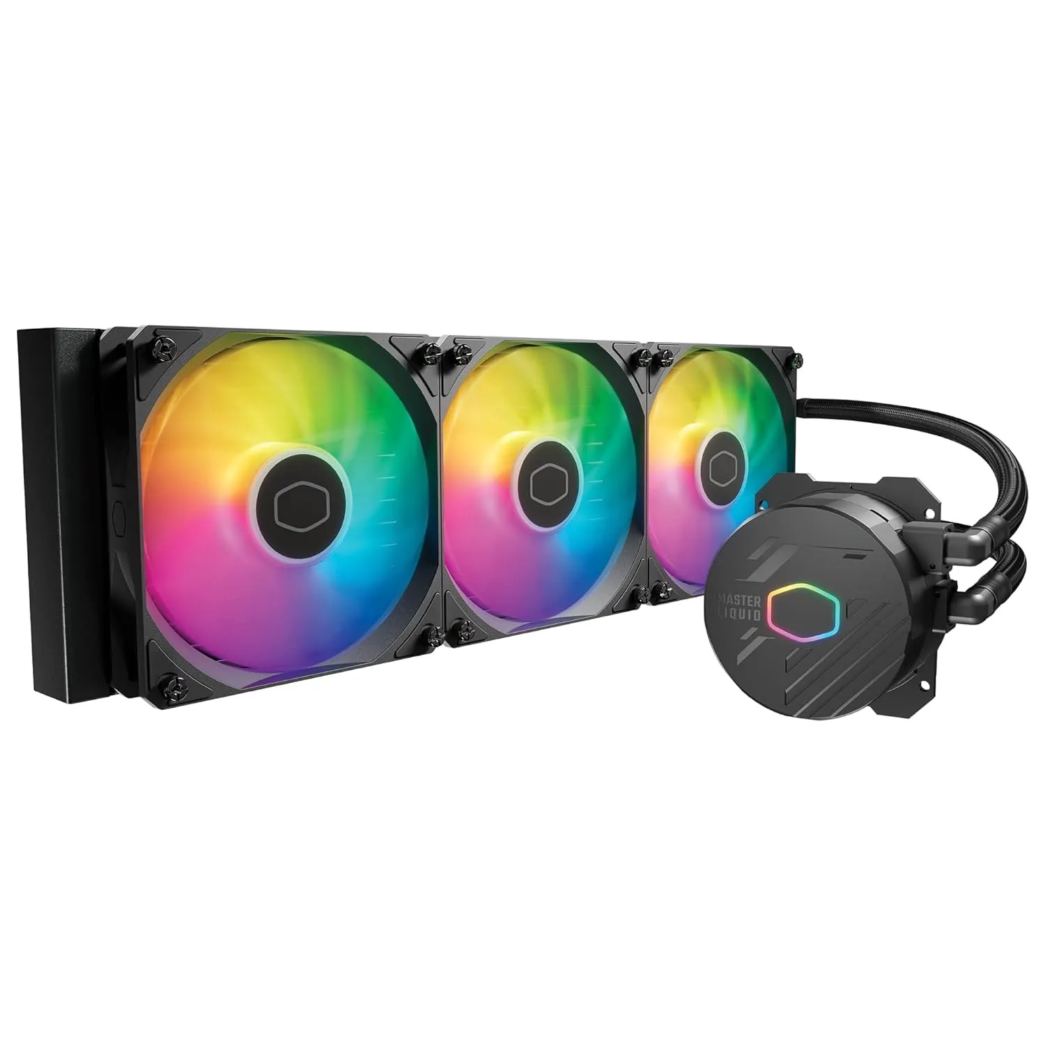 Cooler Master MasterLiquid 360L Core ARGB CPU Liquid Cooler - Dual Chamber Gen S Pump, Superior Radiator and 120 mm ARGB Fans, LGA 1700 and AM5 Brackets - Black