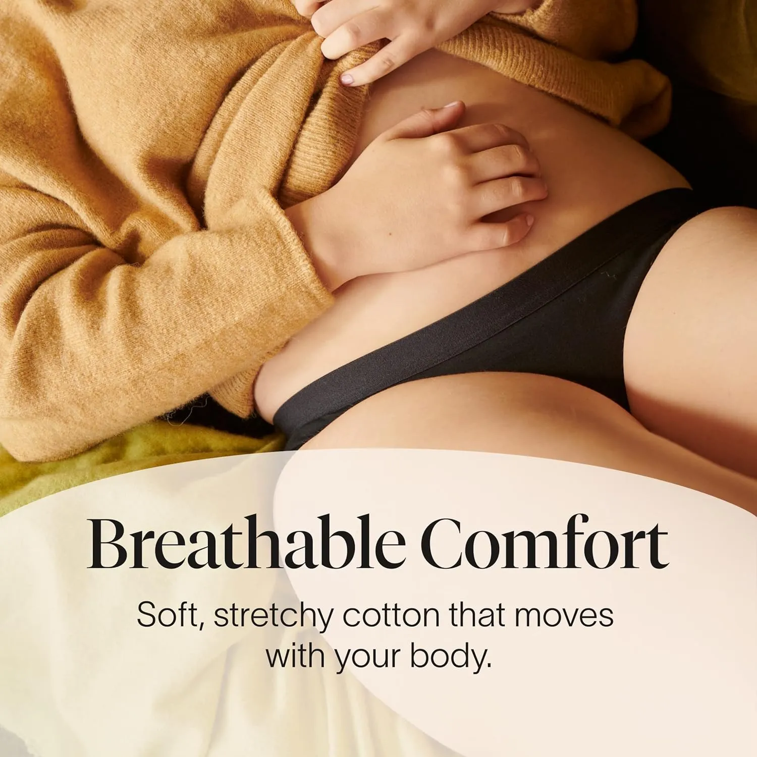 Cora Period Underwear for Women | Powerfully Absorbent Leak Proof Menstrual Panties | Breathable Cotton | Black