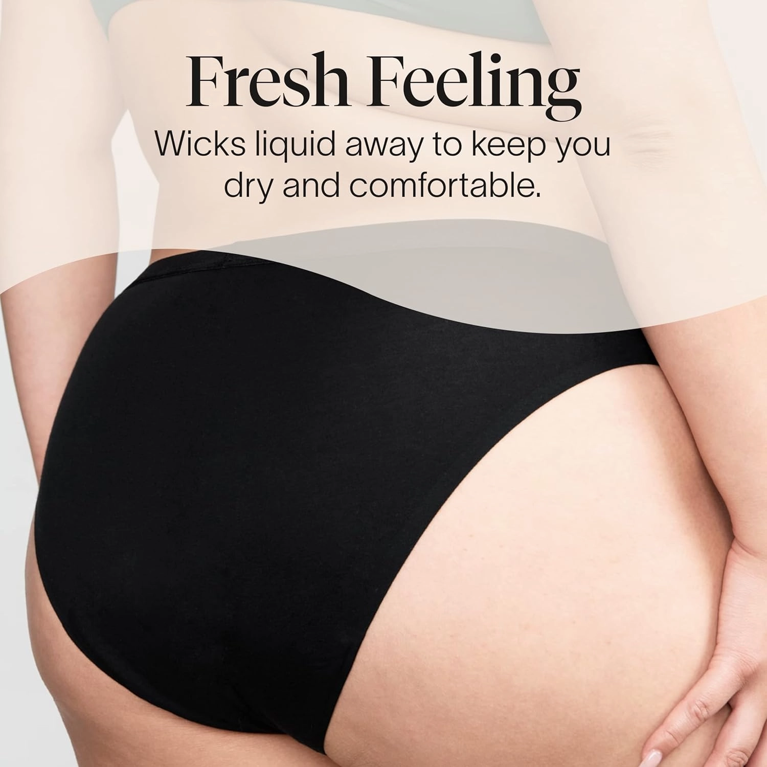 Cora Period Underwear for Women | Powerfully Absorbent Leak Proof Menstrual Panties | Breathable Cotton | Black