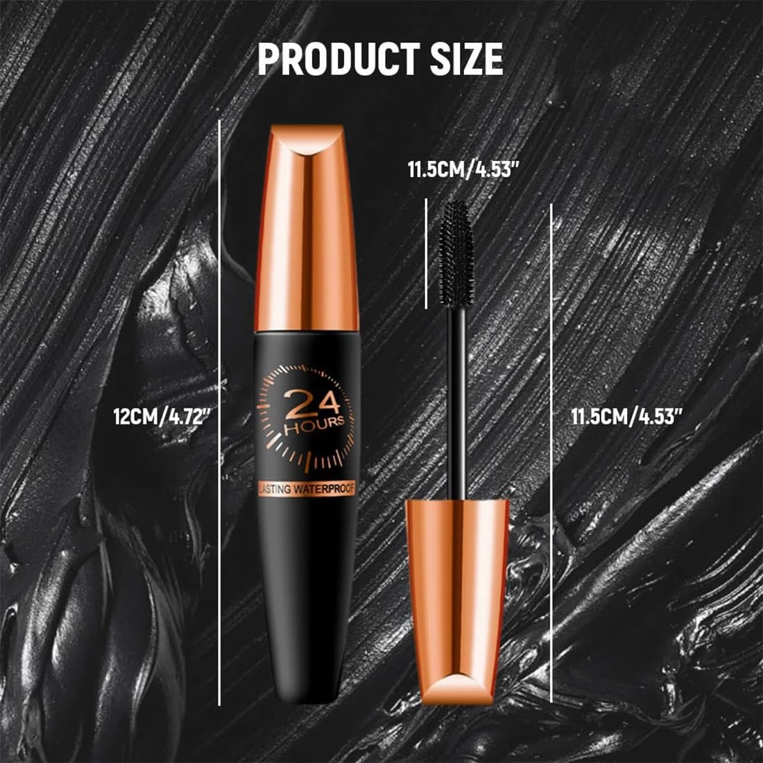 Cordialk Waterproof Silk Fibre Thick Lengthening Mascara, 4D Silk Fiber Lash Mascara, 24 Hour Long Lasting Volume & Length Thickening Liquid Lash Extensions Smudge-Proof for Women (Black, 2pcs)