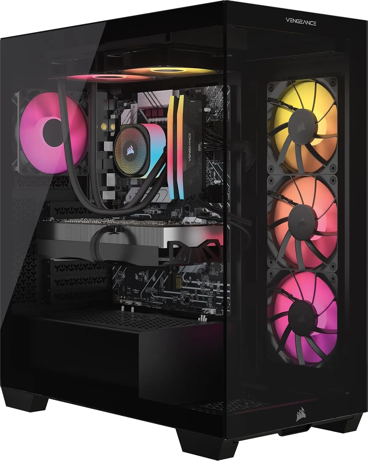Corsair Vengeance i7500 Gaming PC – Liquid Cooled Intel Core i7-14700KF CPU – NVIDIA GeForce RTX 4070Ti Super GPU – 32GB Vengeance RGB DDR5 Memory – 1TB M.2 SSD – Black