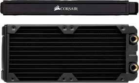 CORSAIR Hydro X Series XR5 240 mm Water Cooling Radiator (Dual 120 mm Fan Mounts, Easy Installation, Premium Copper Construction, Polyurethane Coating, Integrated Fan Screw Guides) Black