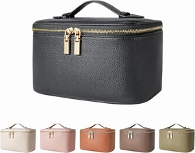 Cosmetic Bag,ROWNYEON Makeup Bag,Portable Makeup Train Case,Travel Toiletry Bag Case Organizer for Women,Black