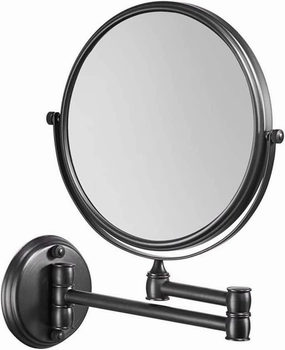 Cosmetic Vanity Mirror Double-Sided 3 Times Magnification Beauty Mirror Wall-Mounted Telescopic Folding Black 8-inch Makeup Mirror