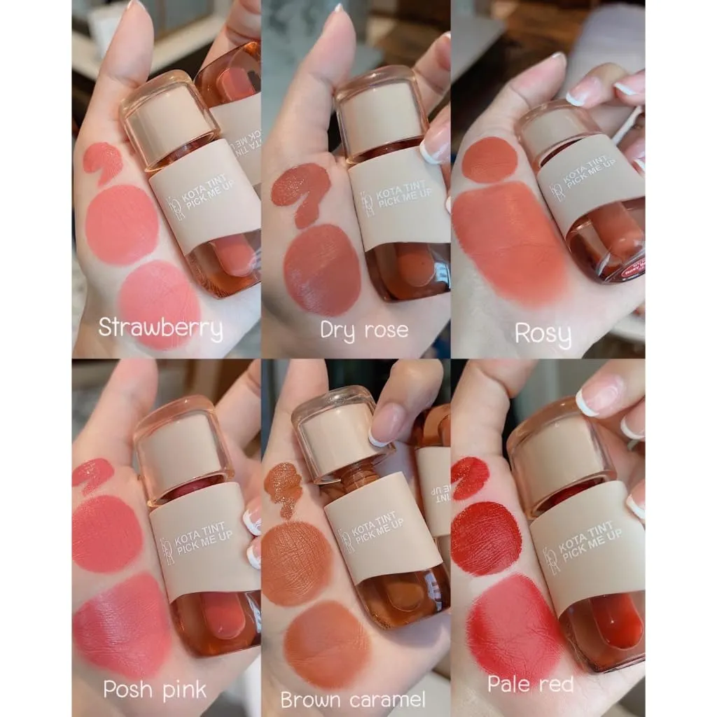 CosmeticsxKota Tint Pick Me Up Semi-Velvet Matte Lipstick, 6 Shades (05.pale red, 2.5ml)