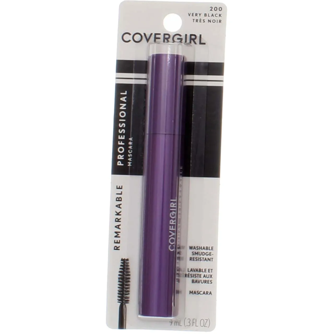 CoverGirl Professional Remarkable Washable Mascara, Very Black [200] 0.30 oz (Pack of 3)