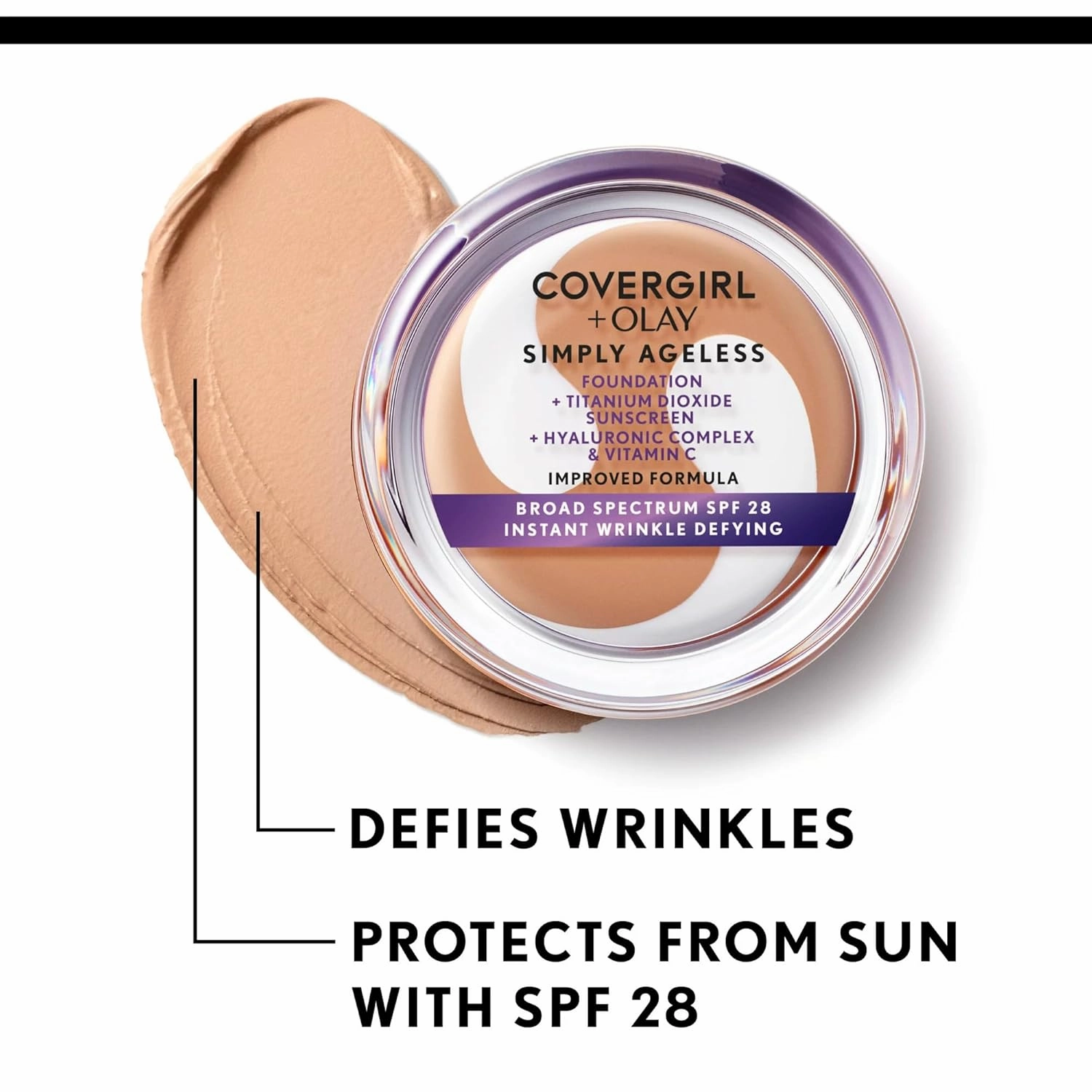 COVERGIRL & Olay Simply Ageless Instant Wrinkle Defying Foundation and Simply Ageless 3-in-1 Liquid Foundation, Classic Ivory Bundle, Variety Pack, 1 Fl Oz