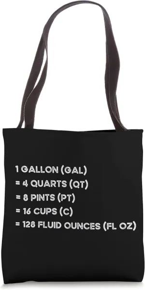 Customary Units of Liquid Volumes Tote Bag