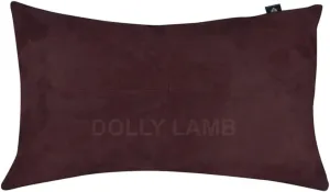 D DOLLY LAMB Lambskin Sued Leather Pillow Cover - Sofa Cushion Case - Decorative Throw Rectangular Covers for Living Room & Bedroom, 10x18 Inches - Brown Pack of 2