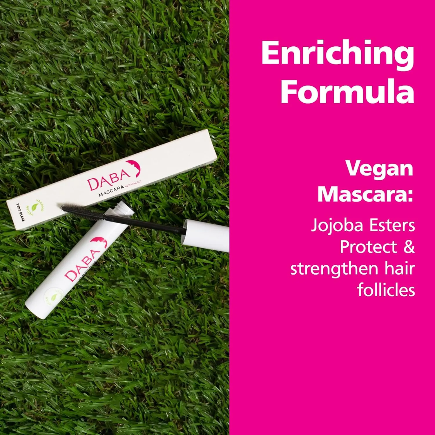 DABALASH Daba Duo Gentle Vegan Mascara Twin Pack with Nourishing Jojoba Esters – Cruelty-Free Formula Naturally Promotes Longer, More Voluminous & Defined Lashes – Two 0.3 oz Mascaras, Very Black
