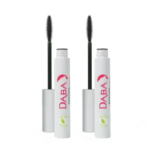 DABALASH Daba Duo Gentle Vegan Mascara Twin Pack with Nourishing Jojoba Esters – Cruelty-Free Formula Naturally Promotes Longer, More Voluminous & Defined Lashes – Two 0.3 oz Mascaras, Very Black