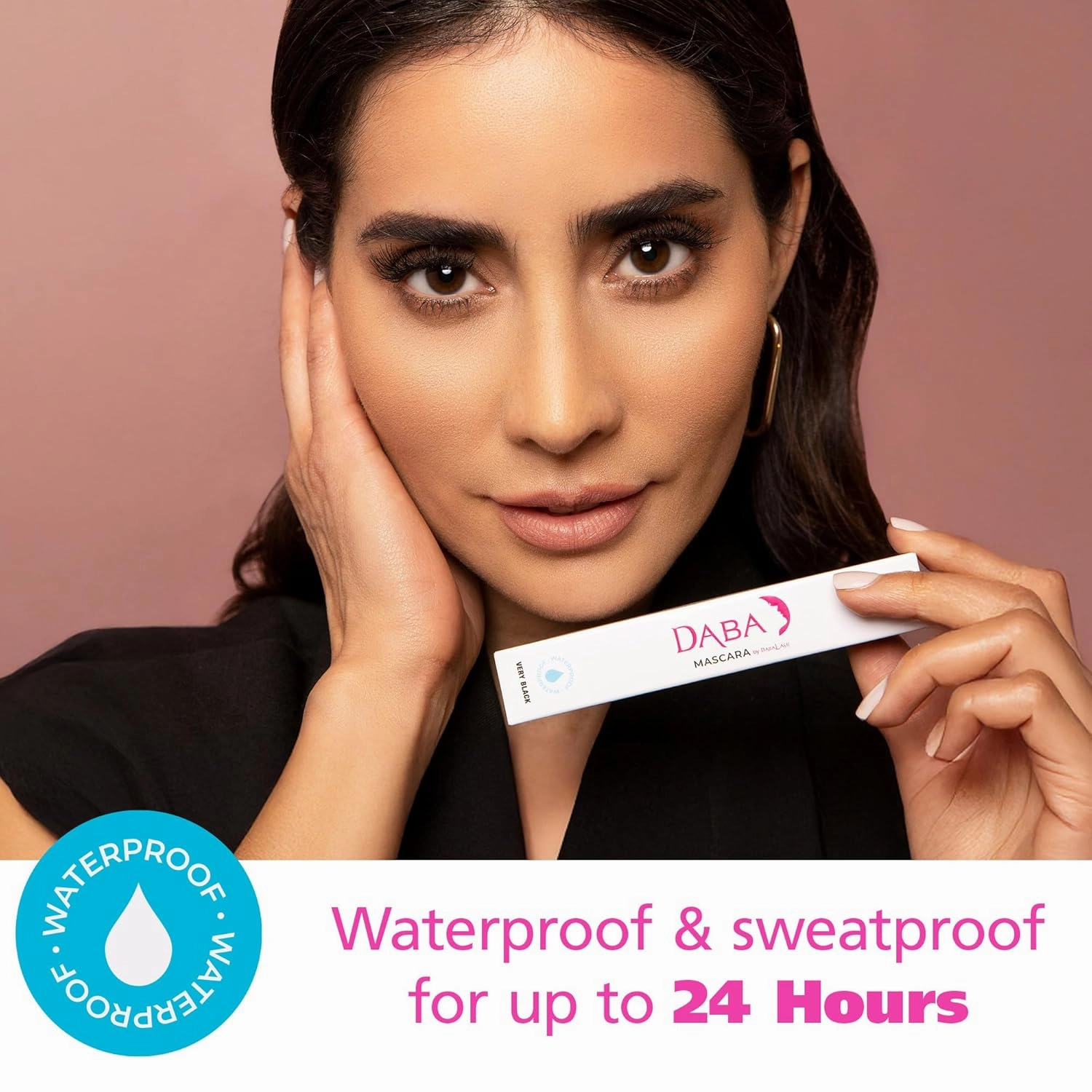 DABALASH Daba Duo 24-Hour Waterproof Mascara Twin Pack with 100% Natural Beeswax – Promotes Longer, More Voluminous & Defined Lashes for All Day Wear – Two 0.45 oz Mascaras, Very Black