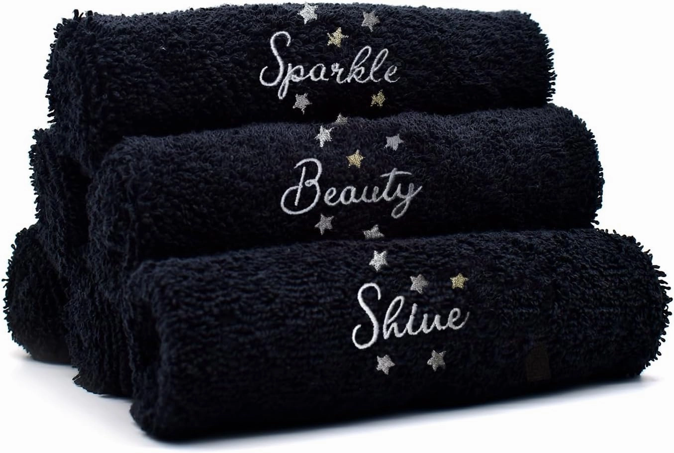 DAN RIVER Makeup Towel 100% Spun Cotton - (Pack of 6) Luxuriously Soft Reusable Makeup Remover Cloth, Facial Cleansing Cloth, of 6 13x13 Inch, Black Towels – Spark & Shine
