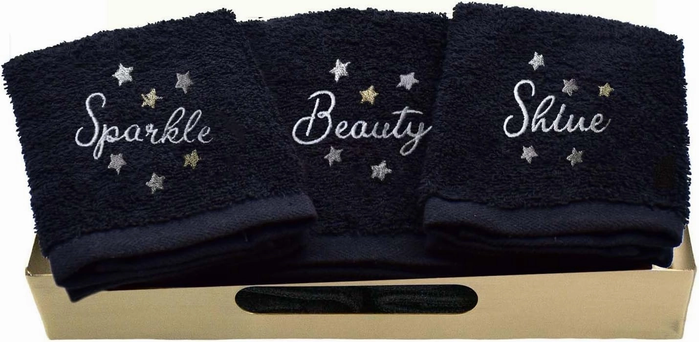 DAN RIVER Makeup Towel 100% Spun Cotton - (Pack of 6) Luxuriously Soft Reusable Makeup Remover Cloth, Facial Cleansing Cloth, of 6 13x13 Inch, Black Towels – Spark & Shine