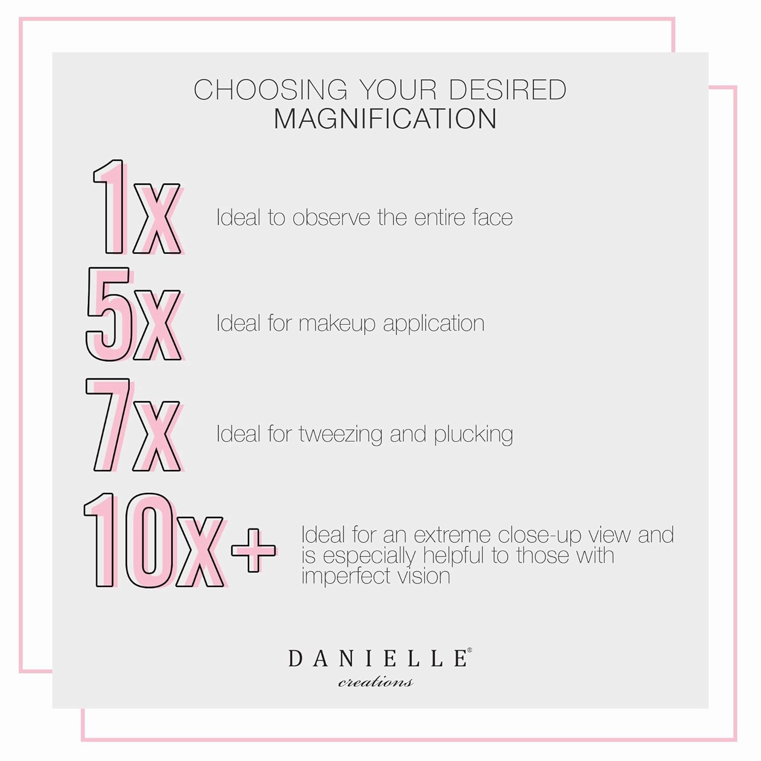 Danielle LED Hollywood Mirror- 6 Super Bright LEDs, Black