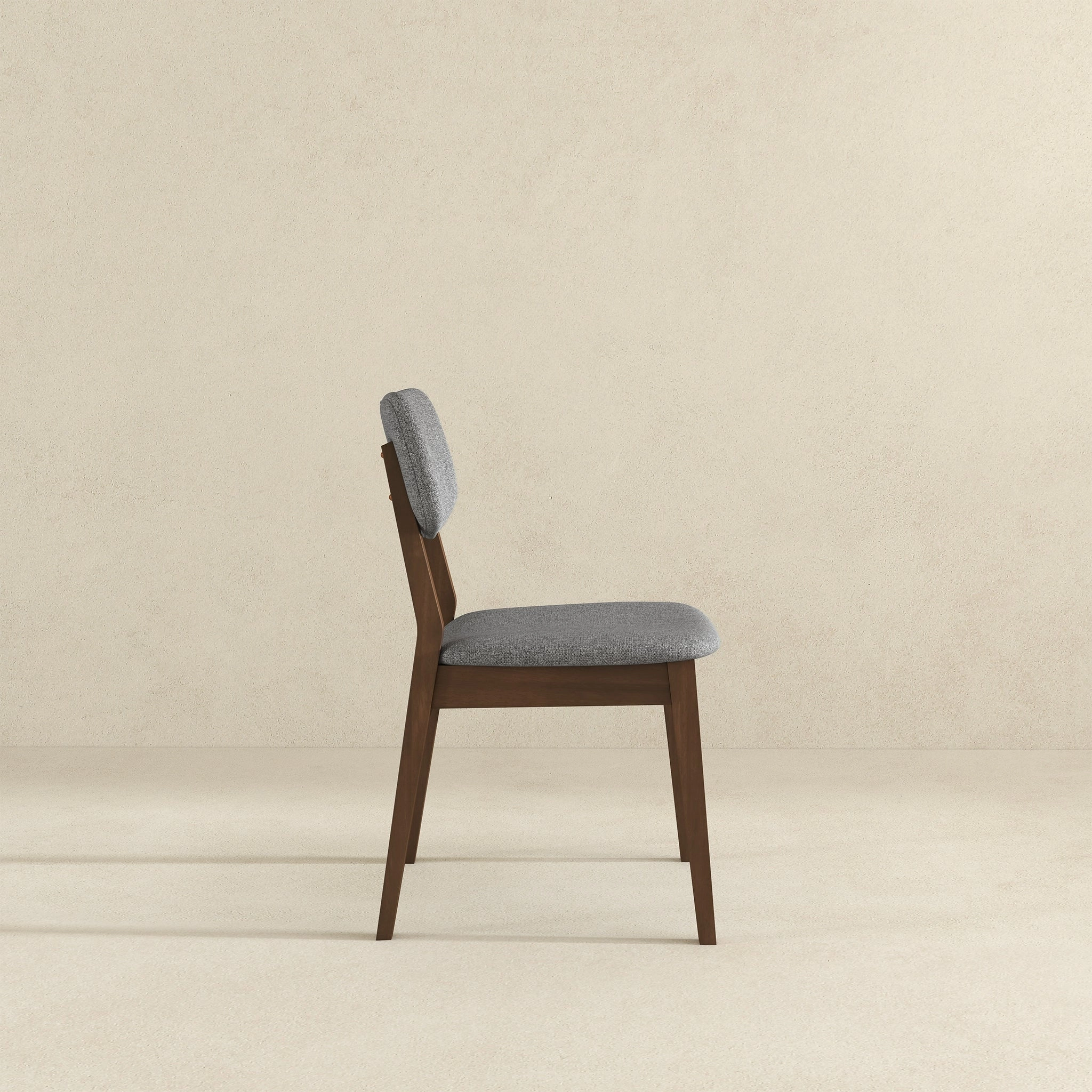 Dark Grey Fabric Solid Back Side Chair (Set Of 2)
