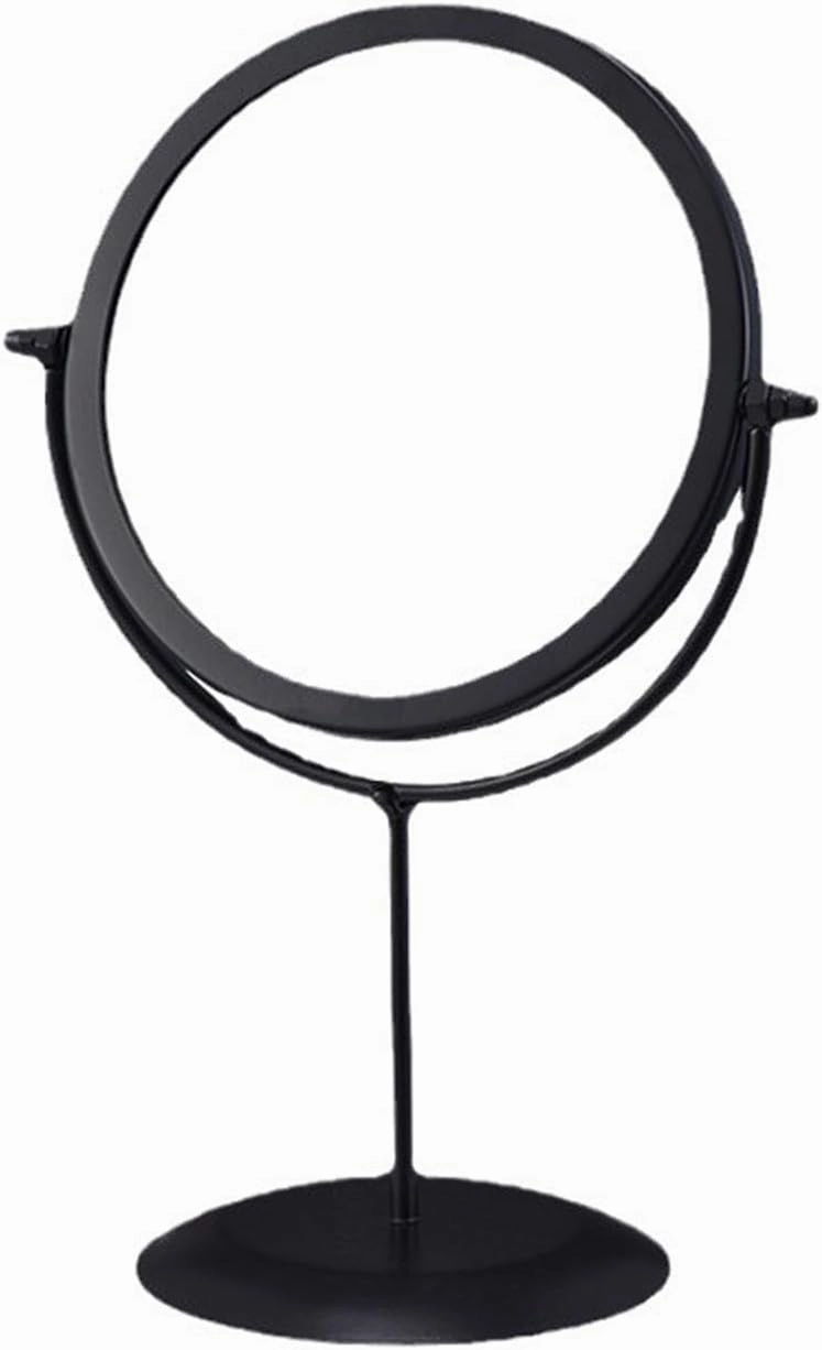 Desktop Portable Makeup Mirror, 360° Rotating Desktop Makeup Mirror, European Iron Magnifying Mirror, Black
