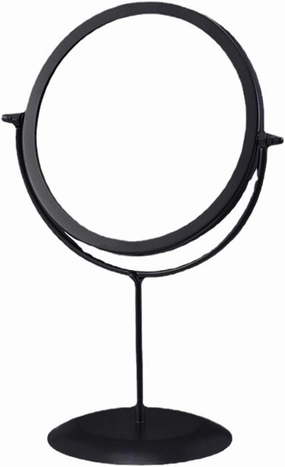 Desktop Portable Makeup Mirror, 360° Rotating Desktop Makeup Mirror, European Iron Magnifying Mirror, Black