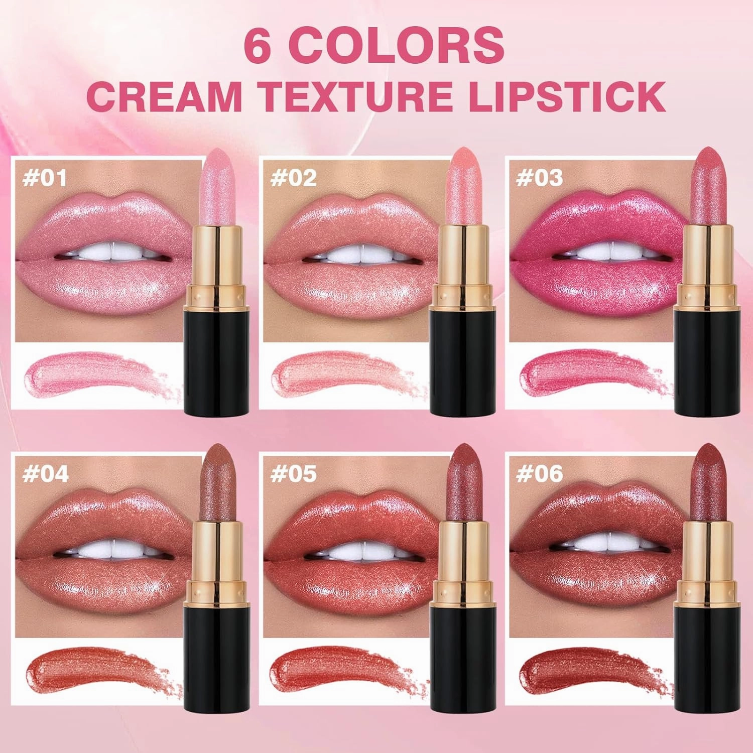 Diamond Lip Gloss Glitter Lipstick Waterproof, 2025 New Non-Stick Lip Gloss, Long Lasting Lipstick, Hydrating Lip Tint Natural Non-Fading Liquid Lip Stick for Women (#01, 3.5ml)